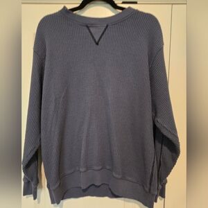 Aerie Blue Waffle Knit Top